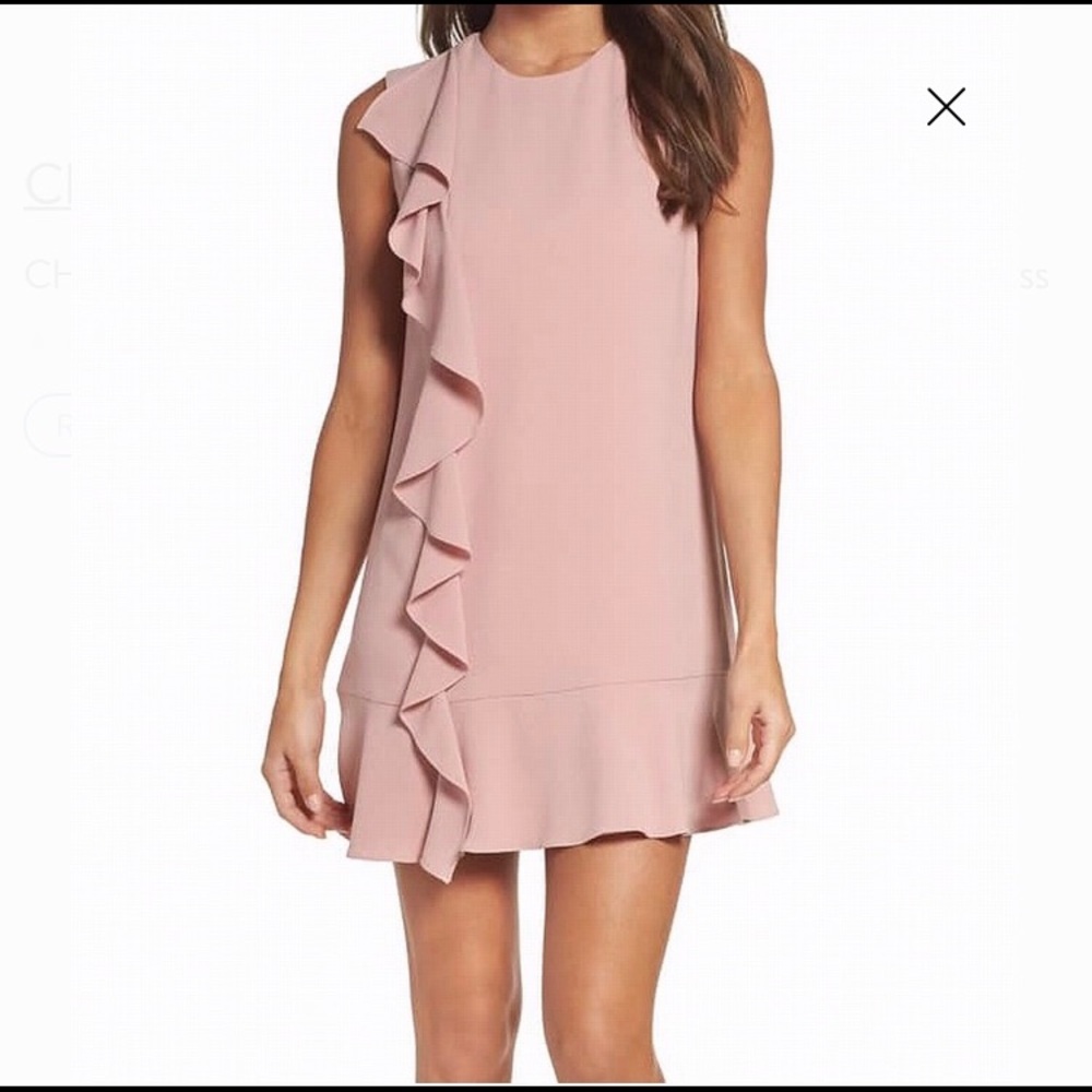 NWT XS CHARLES HENRY Ruffle-Detail Sheath Dress